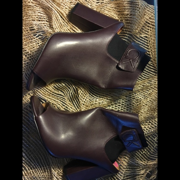 Rare CALVIN KLEIN CK open toe&heel booties Size 11 - Picture 5 of 8